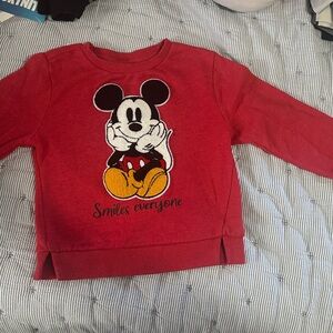 Disney Red Sweatshirt with Mickey Mouse Design
